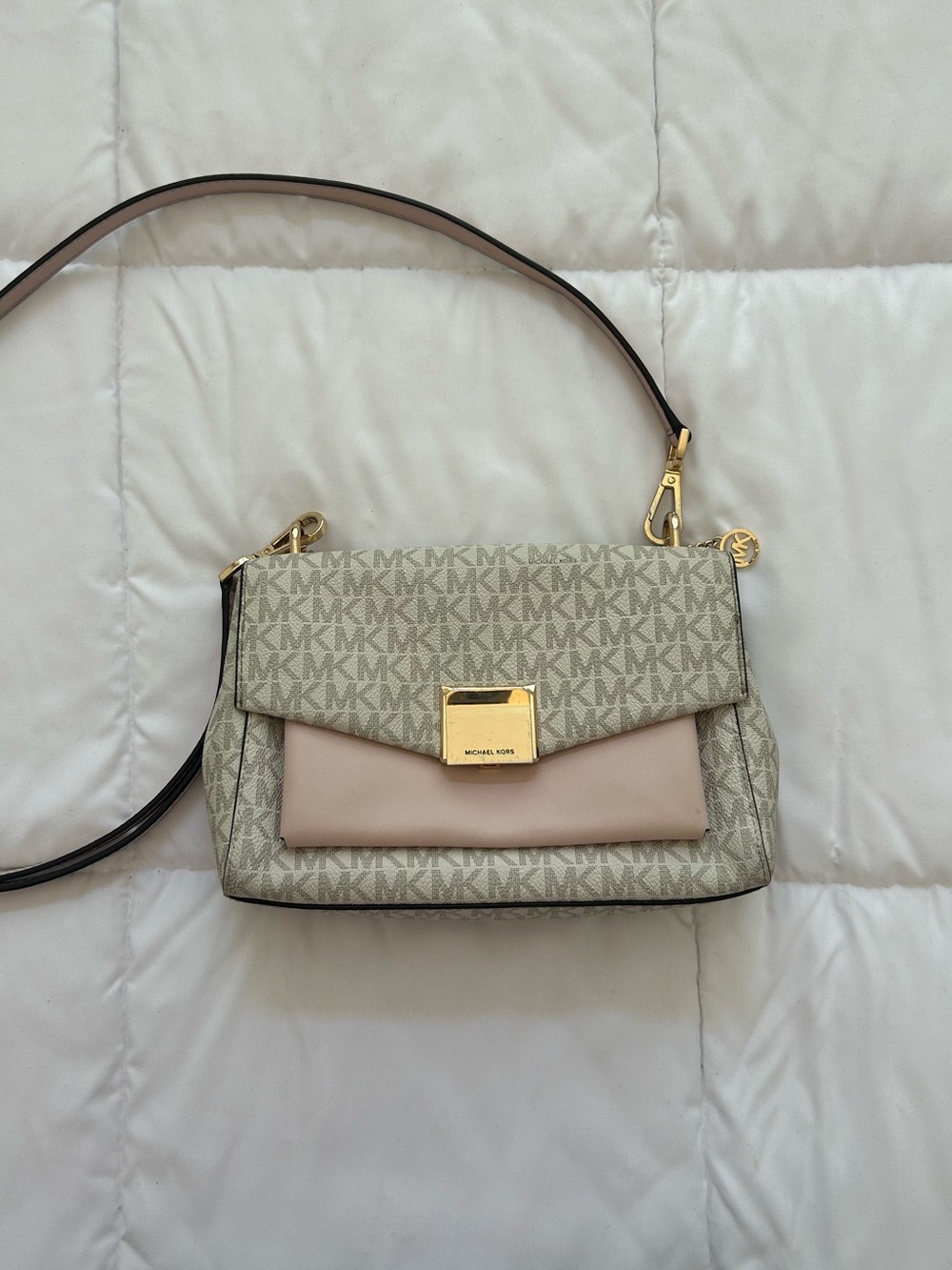 The Michael Kors Lita Medium Two-Tone Logo Crossbody